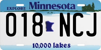 MN license plate 018NCJ
