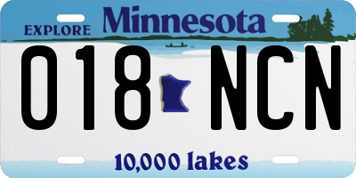 MN license plate 018NCN