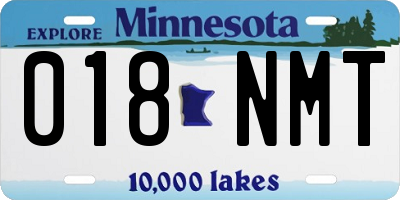 MN license plate 018NMT