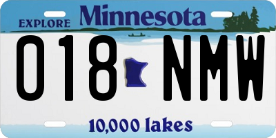 MN license plate 018NMW