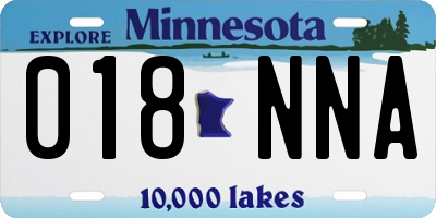 MN license plate 018NNA