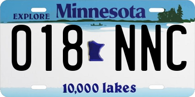 MN license plate 018NNC