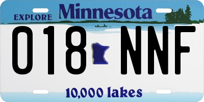 MN license plate 018NNF