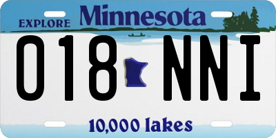 MN license plate 018NNI