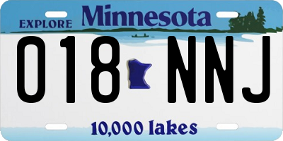 MN license plate 018NNJ