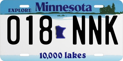 MN license plate 018NNK