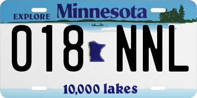 MN license plate 018NNL