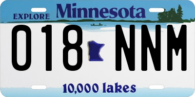 MN license plate 018NNM