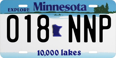 MN license plate 018NNP