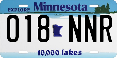 MN license plate 018NNR