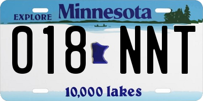 MN license plate 018NNT