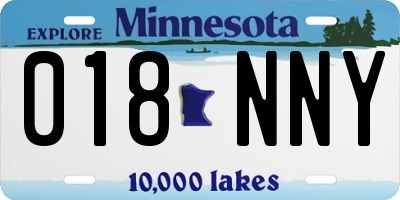 MN license plate 018NNY