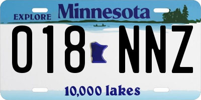 MN license plate 018NNZ