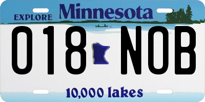 MN license plate 018NOB