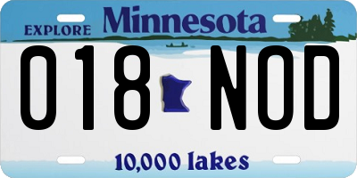 MN license plate 018NOD