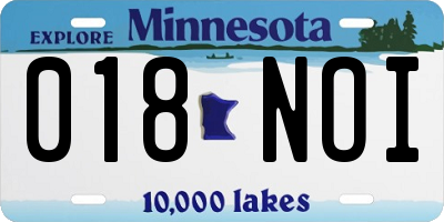 MN license plate 018NOI