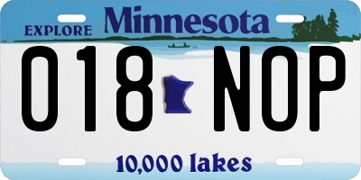 MN license plate 018NOP