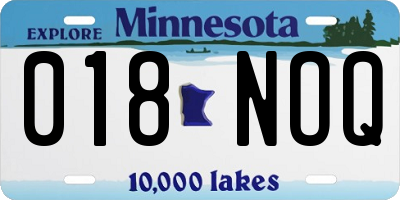 MN license plate 018NOQ