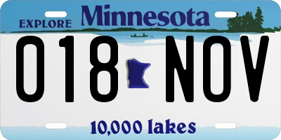 MN license plate 018NOV