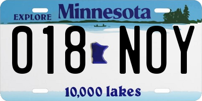 MN license plate 018NOY