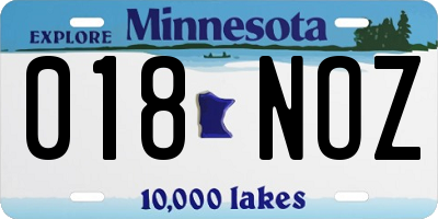 MN license plate 018NOZ