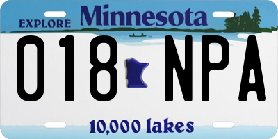 MN license plate 018NPA