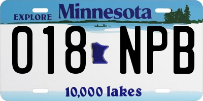 MN license plate 018NPB