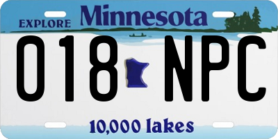 MN license plate 018NPC