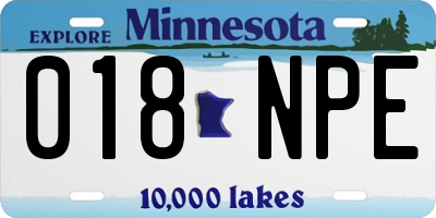 MN license plate 018NPE