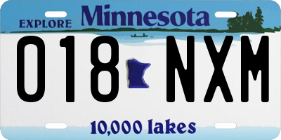 MN license plate 018NXM
