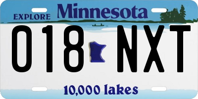MN license plate 018NXT