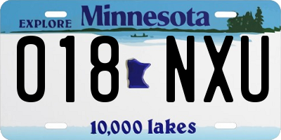 MN license plate 018NXU