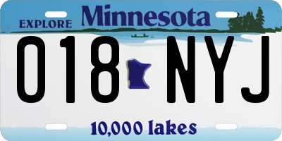 MN license plate 018NYJ