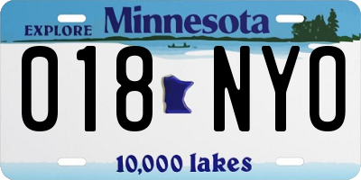 MN license plate 018NYO