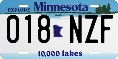 MN license plate 018NZF