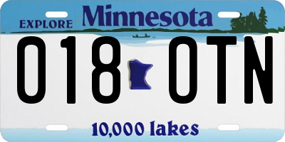 MN license plate 018OTN
