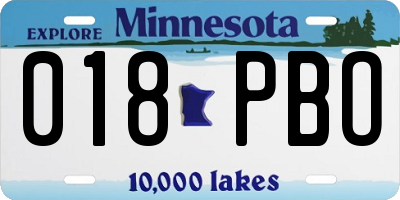 MN license plate 018PBO