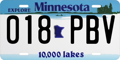 MN license plate 018PBV
