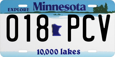 MN license plate 018PCV