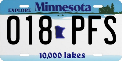 MN license plate 018PFS