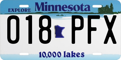 MN license plate 018PFX