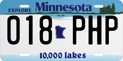 MN license plate 018PHP