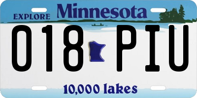 MN license plate 018PIU