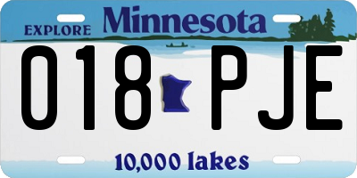MN license plate 018PJE