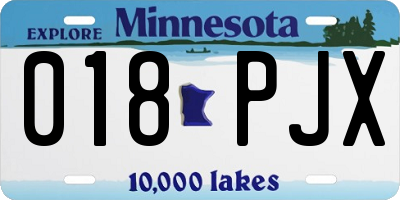 MN license plate 018PJX
