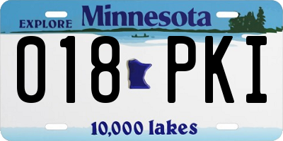 MN license plate 018PKI
