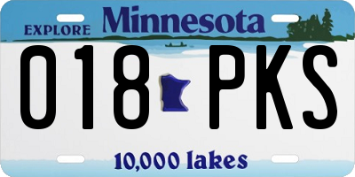 MN license plate 018PKS