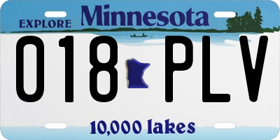 MN license plate 018PLV
