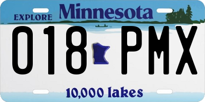 MN license plate 018PMX