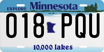 MN license plate 018PQU